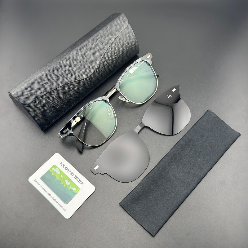 فریم عینک طبی به همراه کاور آفتابی آلبرت وگ مدل CG3202C656-P01 Polarized Double Switch
