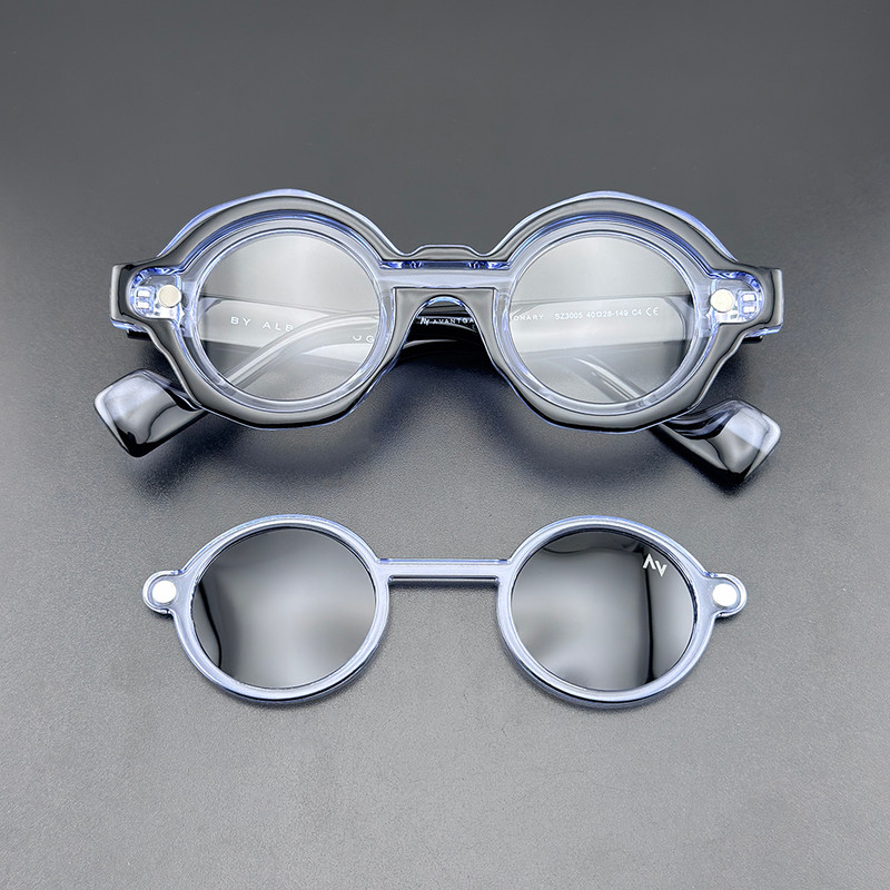 فریم عینک طبی آلبرت وگ مدل SZ3005 C4 Polarized Double Switch به همراه کاور آفتابی