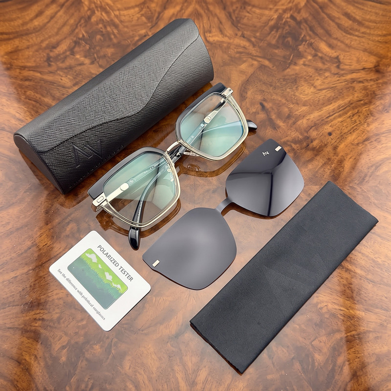 فریم عینک طبی زنانه به همراه کاور آفتابی آلبرت وگ مدل CG3201C653-P113 Polarized Double Switch