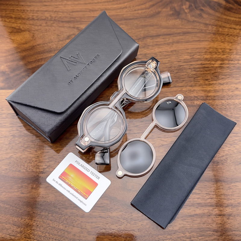فریم عینک طبی آلبرت وگ مدل SZ3005 C3 Polarized Double Switch به همراه کاور آفتابی