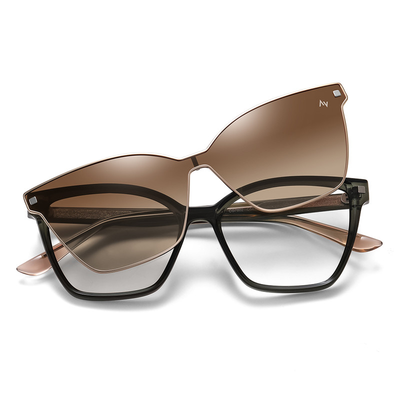 فریم عینک طبی آلبرت وگ مدل CG7802C641-P116 Polarized Double Switch به همراه کاور آفتابی