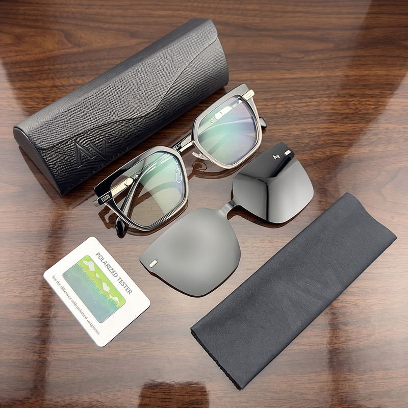 فریم عینک طبی زنانه به همراه کاور آفتابی آلبرت وگ مدل CG3201C650-P01 Polarized Double Switch