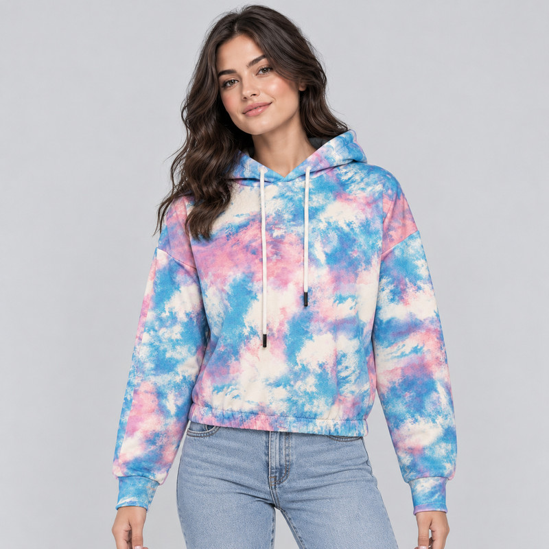 کراپ هودی زنانه مدل ابرو بادی کد A1107-G