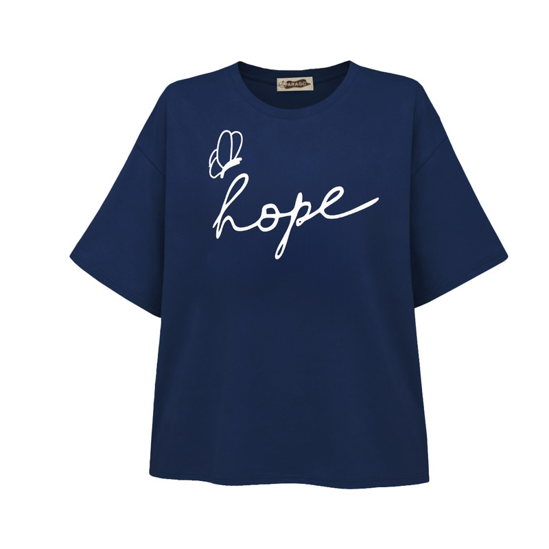 تیشرت لانگ آستین کوتاه زنانه مدل hope کد A1083-N