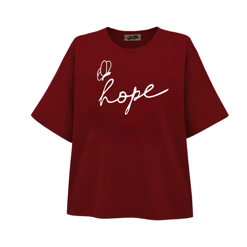 تیشرت لانگ آستین کوتاه زنانه مدل hope کد A1083-N