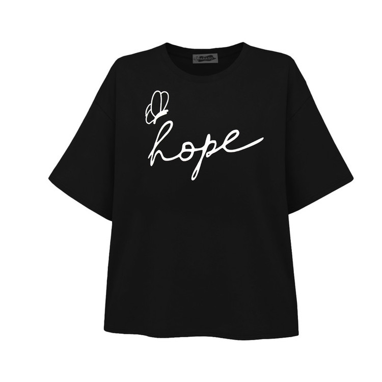 تیشرت لانگ آستین کوتاه زنانه مدل hope کد A1083-N