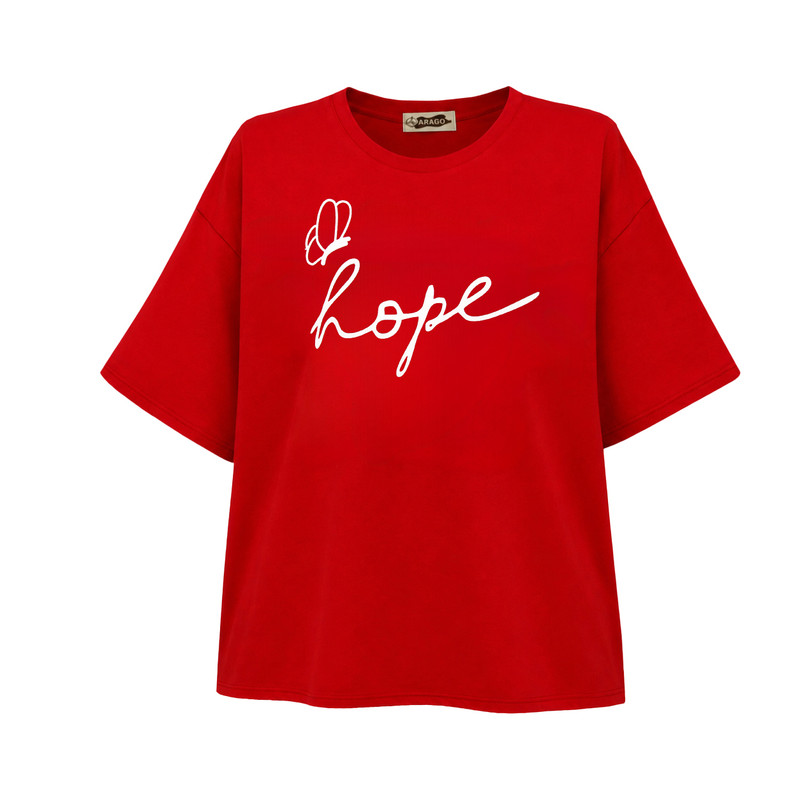 تیشرت لانگ آستین کوتاه زنانه مدل hope کد A1083-N
