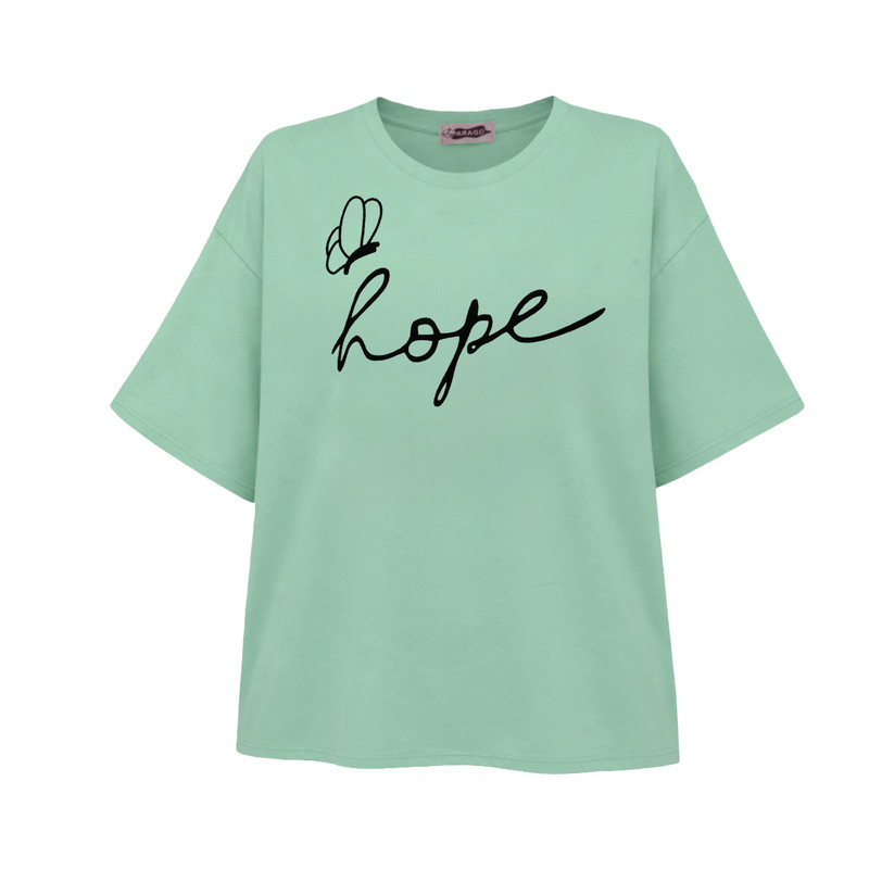 تیشرت لانگ آستین کوتاه زنانه مدل hope کد A1083-N