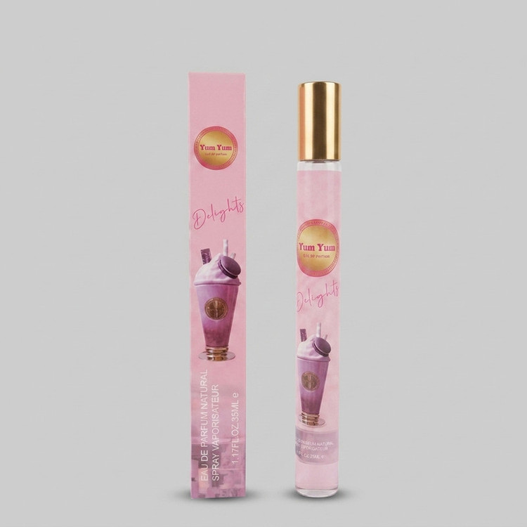 عطر جیبی زنانه مدل یام یام حجم 35 میلیلیتر، با رایحه شیرین و گلی و پخش بوی قوی