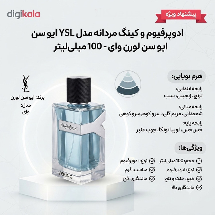 ادوتویلت وکینگ مدل ایفسن لورن وای با رایحه خنک حجم 100 میلیلیتر